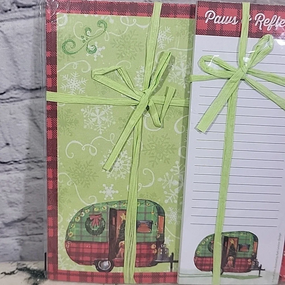 Studio 18 Christmas Stationary Kit Travel‎ Trailer Buffalo Plaid Border Sealed